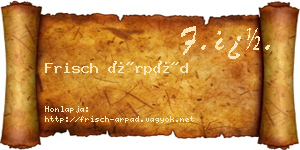 Frisch Árpád névjegykártya