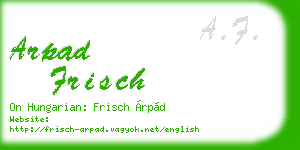 arpad frisch business card