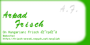 arpad frisch business card